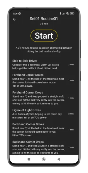 The BetterPractice app: The routine sumamry page